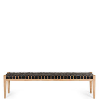 FUSION WOODEN BENCH SEAT "WOVEN BLACK"