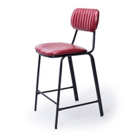retro upholstered stool vintage red 1