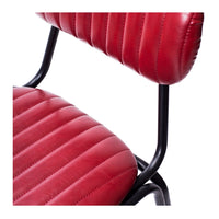 retro upholstered stool vintage red 4