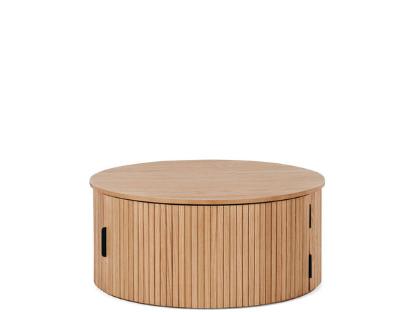 telsa round wooden coffee table