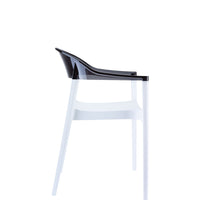 siesta carmen commercial armchair white/black 3