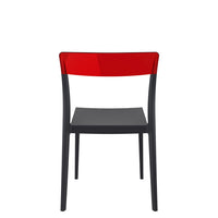 siesta flash commercial chair black/red 2