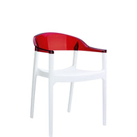 siesta carmen commercial armchair white/red 1