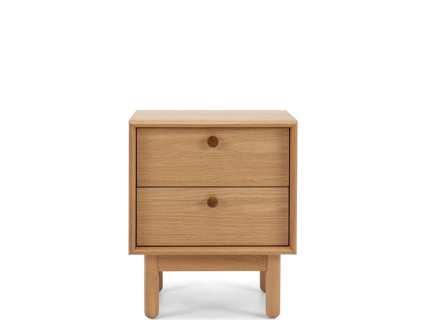 norfix 2 drawer wooden bedside table natural oak