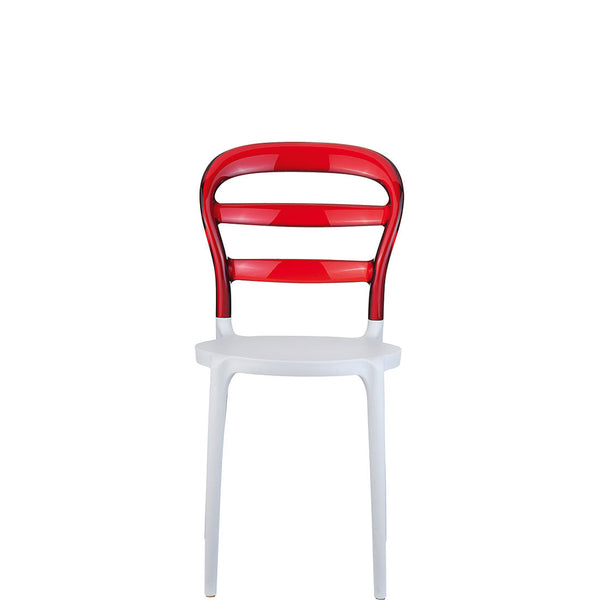 siesta miss bibi commercial chair white/red