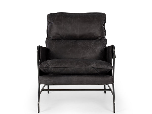 rome armchair black leather