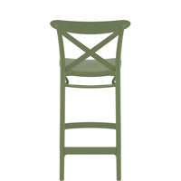 siesta cross outdoor bar stool 65cm olive green 2