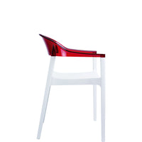 siesta carmen commercial armchair white/red 2