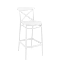 siesta cross outdoor bar stool  75cm white 2