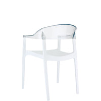 siesta carmen commercial armchair white/clear 2