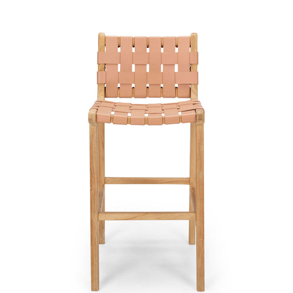 fusion highback wooden bar stool 65cm woven plush