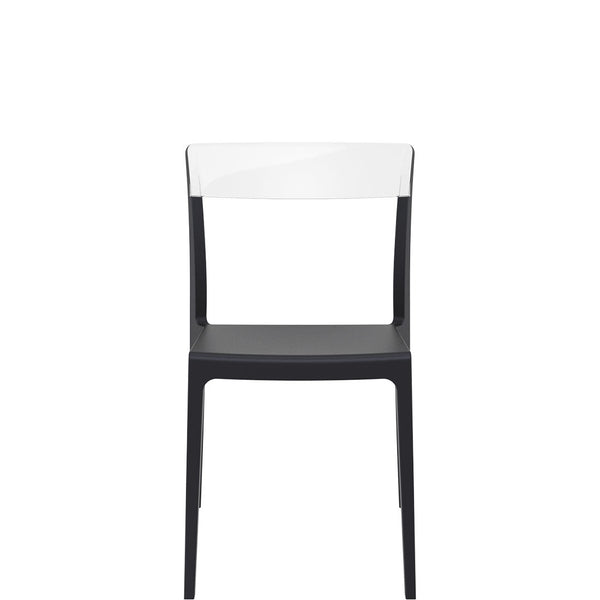 siesta flash commercial chair black/clear