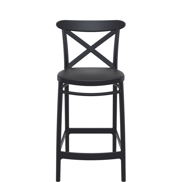 siesta cross outdoor bar stool 65cm black 