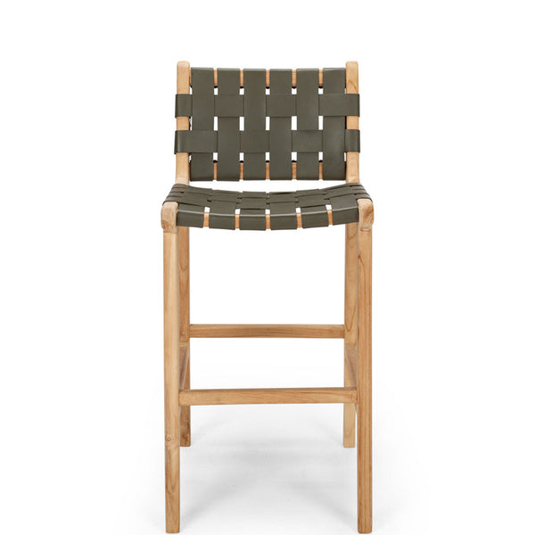 fusion highback kitchen bar stool 65cm woven olive