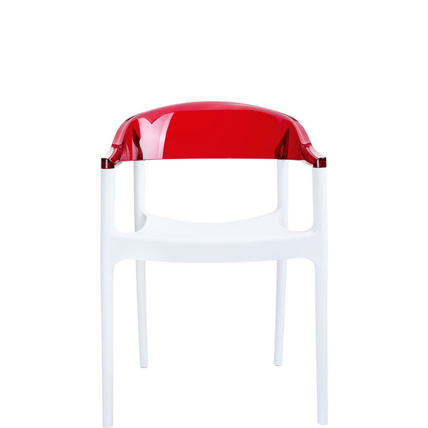siesta carmen commercial armchair white/red
