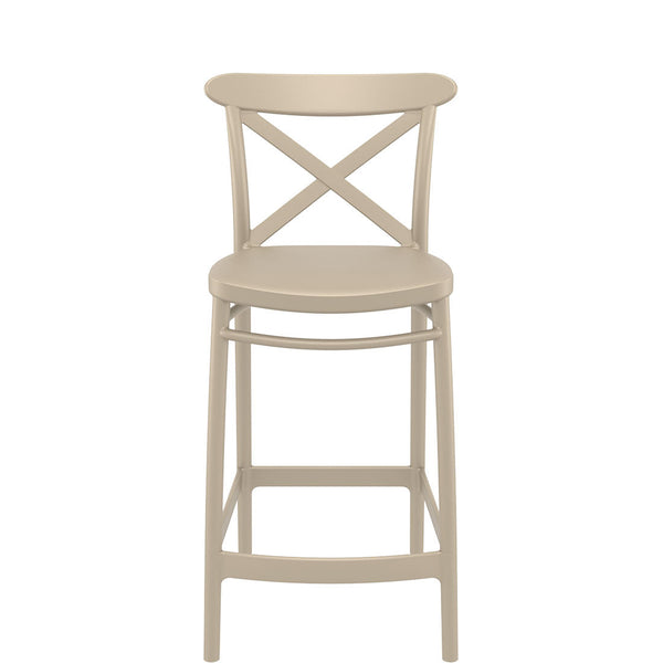 siesta cross outdoor bar stool 65cm taupe