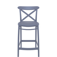 siesta cross kitchen bar stool 65cm dark grey