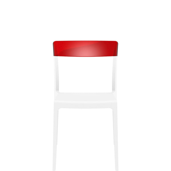 siesta flash commercial chair white/red 