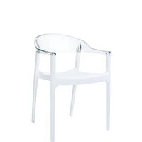 siesta carmen commercial armchair white/clear 1