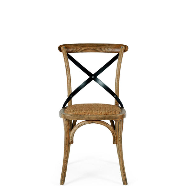 crossed back commercial chair smoked oak