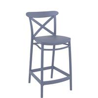 siesta cross kitchen bar stool 65cm dark grey 1