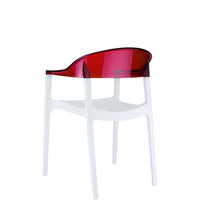 siesta carmen commercial armchair white/red 3