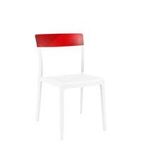 siesta flash commercial chair white/red 1