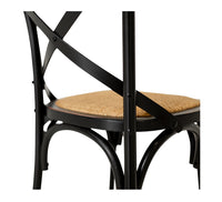 crossed back dining chair aged black 5