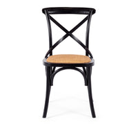 crossed back commercial chair aged black 1
