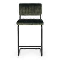 berm upholstered stool velvet moss green 2