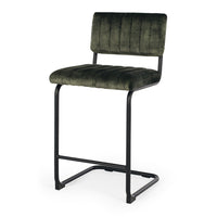 berm upholstered stool velvet moss green 5