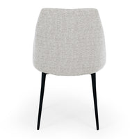 milan dining chair light grey fabric 2