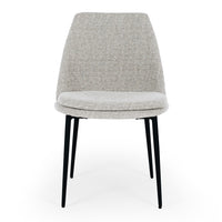 milan dining chair light grey fabric 