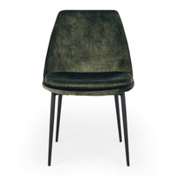 milan dining chair velvet moss green