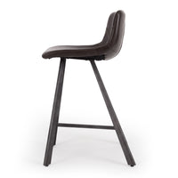 vintage upholstered stool vintage brown 1