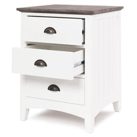 idaho 3 drawer wooden bedside table 2
