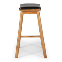 damonte upholstered stool natural oak 2
