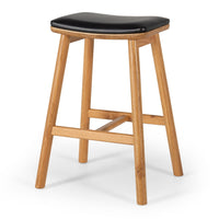 damonte upholstered stool natural oak 1