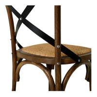 crossed back dining chair deep oak 6