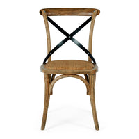 crossed back wooden chair smoked oak 4