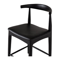 elbow upholstered stool black oak 5