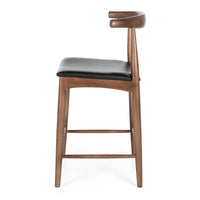 elbow upholstered stool deep oak 2