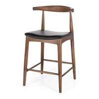 elbow upholstered stool deep oak 1