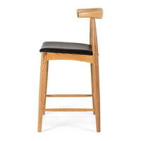elbow upholstered stool natural oak 3
