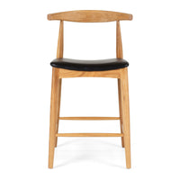 elbow upholstered stool natural oak 2