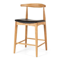 elbow upholstered stool natural oak 1