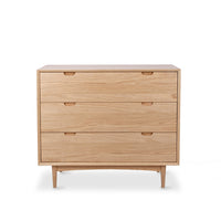madrid 3 drawer chest natural oak 7