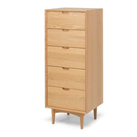 madrid 5 drawer wooden tallboy 1