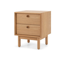 norfix 2 drawer wooden bedside table natural oak 1