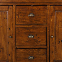 rustic 3 drawer wooden sideboard 4
